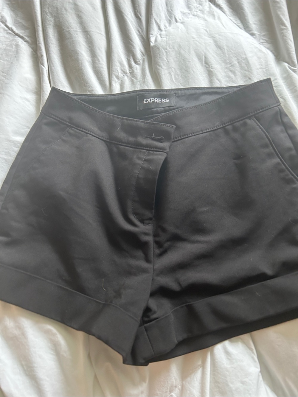 Express High-Waist Black Dress Shorts